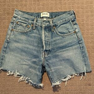 Agolde Distressed Blue Jean Shorts